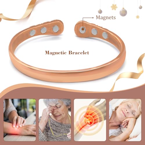 Vintage Turquoise Copper Magnetic Bracelets for Women