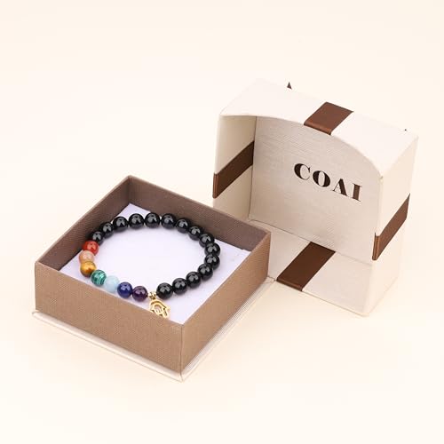 Hamsa Hand Black Tourmaline Chakra Bracelet