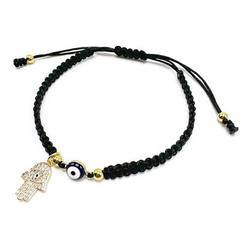 Handmade Black String Evil Eye Hamsa Bracelet