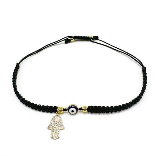 Handmade Black String Evil Eye Hamsa Bracelet