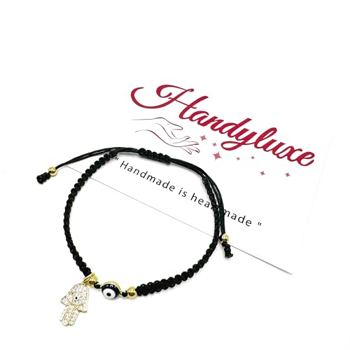 Handmade Black String Evil Eye Hamsa Bracelet