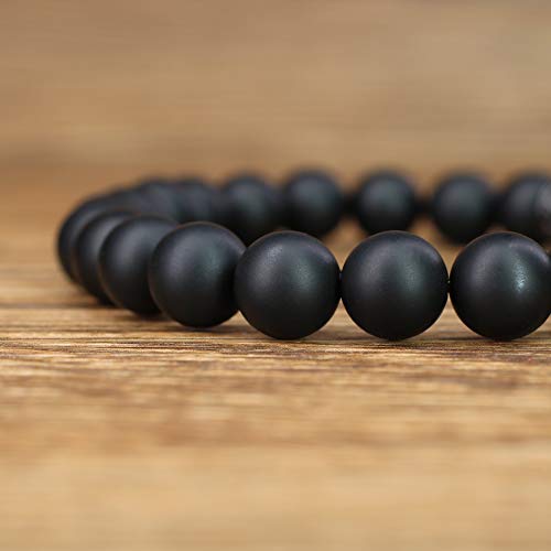 Hamsa Hand Onyx Stone Bracelet for Protection