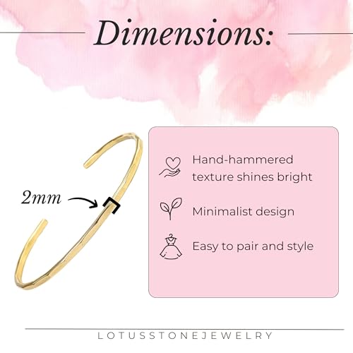 Hammered Gold Fill Cuff Bracelet by Lotus Stone
