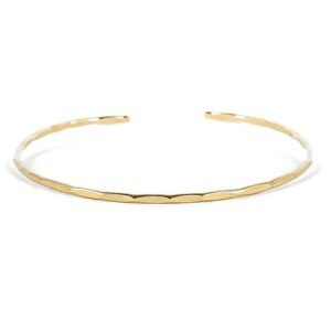 Delicate 14K Gold Fill Hammered Cuff Bracelet