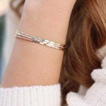 Delicate 14K Gold Fill Hammered Cuff Bracelet
