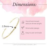 Delicate 14K Gold Fill Hammered Cuff Bracelet