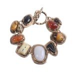 Colorful Vintage Moroccan Stone Bracelet with Geometric Design