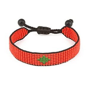 Handmade Morocco Flag Beaded Bracelet – Adjustable Design