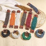 Boho Wooden Beaded Bracelets for Women