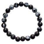 Natural Snowflake Obsidian Moroccan Bracelet with Selenite