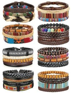 Moroccan-Inspired Braided Leather & Bead Bracelets