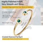 Emerald Birthstone Gold Plated Cuff Bracelet