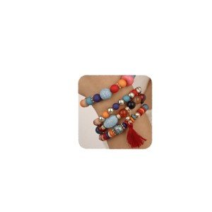 Colorful Vintage Beaded Stackable Boho Bracelets