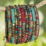 Bohemian Multi-Colored Beaded Cuff Bracelets