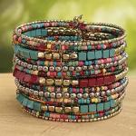 Bohemian Multi-Colored Beaded Cuff Bracelets
