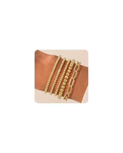 Elegant 14K Gold Plated Beaded Bracelet for Women