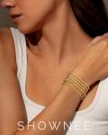 Gold Plated Beaded Bracelet Set for Women