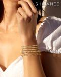 Gold Plated Beaded Bracelet Set for Women