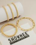 Gold Plated Beaded Bracelet Set for Women