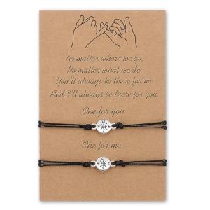 Pinky Promise Adjustable Compass Bracelets for Couples