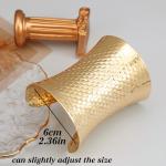 Moroccan Gold Cuff Bangle Bracelet Set - 2 Pcs