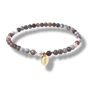 Persian Gulf Agate Bead Bracelet with Pearls