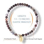 Persian Gulf Agate Bead Bracelet with Pearls