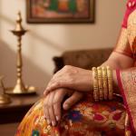 Moroccan Gold Tone Bangle Bracelets - Set of 4