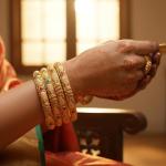 Moroccan Gold Tone Bangle Bracelets - Set of 4