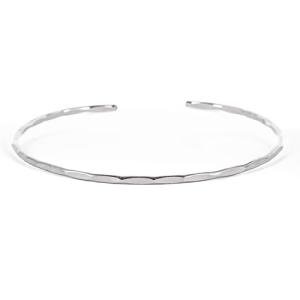 Delicate Hammered Sterling Silver Stacking Bracelet