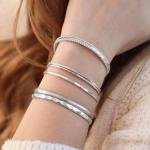 Delicate Hammered Sterling Silver Stacking Bracelet