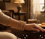 Exotic Gold Tone Filigree Bangle Bracelet Set