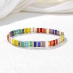KELITCH Handmade Colorful Tila Beaded Bracelets