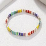 KELITCH Handmade Colorful Tila Beaded Bracelets