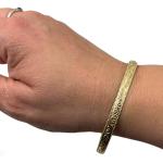 Ornate 14k Gold Moroccan Bangle Bracelet
