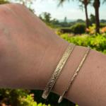 Ornate 14k Gold Moroccan Bangle Bracelet