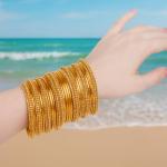 Golden Bollywood Bangle Bracelet Set – 17 Pieces