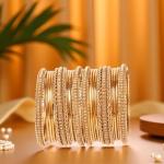 Golden Bollywood Bangle Bracelet Set – 17 Pieces