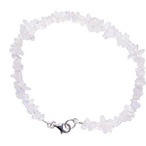 Rainbow Moonstone Natural Crystal Chip Bracelet