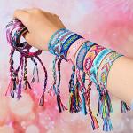 60 Pcs Adjustable Woven Friendship Bracelets