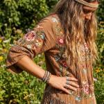 Boho Natural Stone Bead Wide Wrap Bracelet