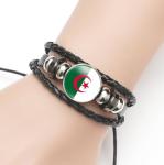 Moroccan National Flag Retro Leather Bangle Bracelet