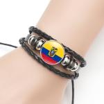 Moroccan National Flag Retro Leather Bangle Bracelet