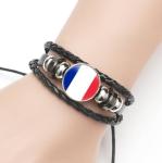 Moroccan National Flag Retro Leather Bangle Bracelet