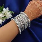 Boho Vintage Ethnic Silver Plated Bracelet Set