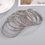 Moroccan Flower Aztec Multi Metal Bangle Set