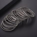 Moroccan Flower Aztec Multi Metal Bangle Set