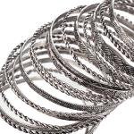 Moroccan Flower Aztec Multi Metal Bangle Set