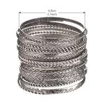 Moroccan Flower Aztec Multi Metal Bangle Set