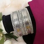 Boho Vintage Tribal Indian Silver Bracelet Set